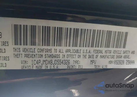 2018 Jeep Cherokee Limited 4X4 из США, поврежденный, VIN 1C4PJMDX8JD554326